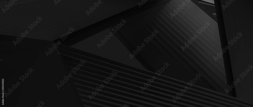 3d ILLUSTRATION, of black abstract crystal background, triangular texture, wide panoramic for wallpaper, 3d black background low poly design 3d ILLUSTRATION, of black abstract crystal background, triangular texture, wide panoramic for wallpaper, 3d black background low poly design