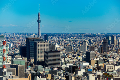 東京の街並み 銀座方面と東京スカイツリー