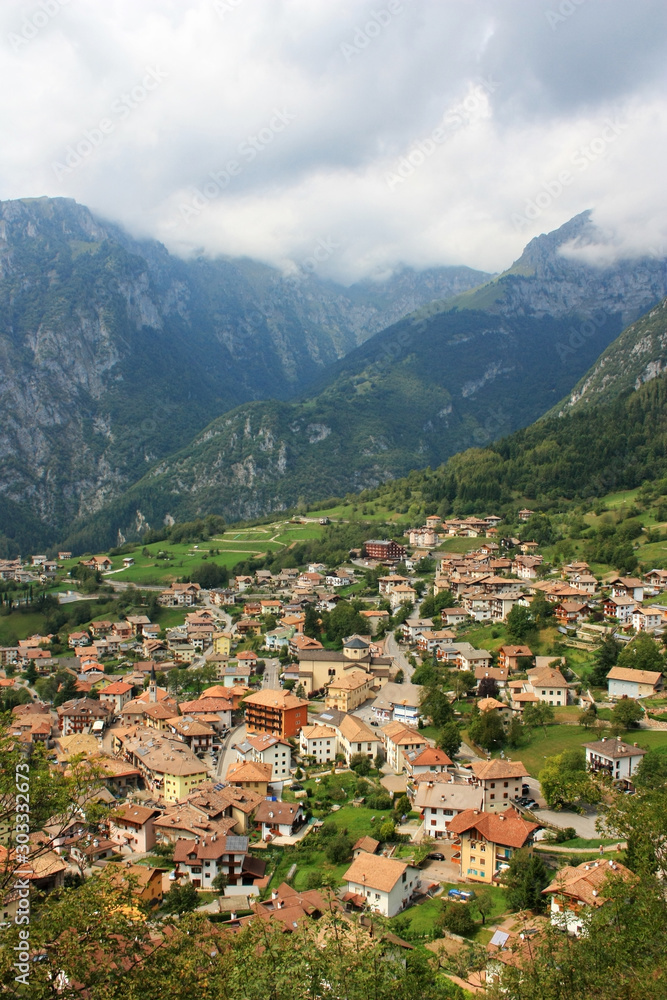 Italian town on the hillside