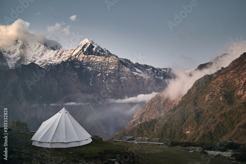 High camp in Himalaya Mountains