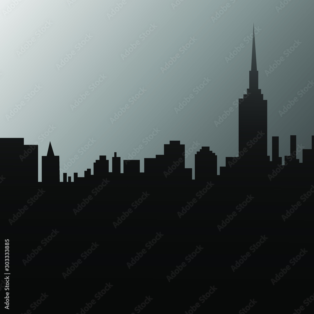 The silhouette of the city in a flat style. Modern urban landscape.vector illustration 