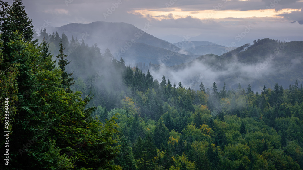 Misty mountains in Slovakia
