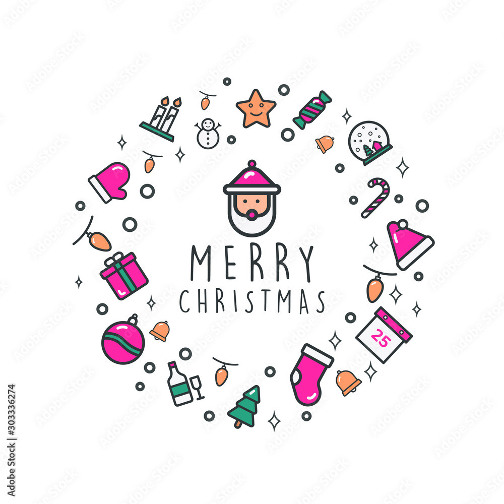 merry christmas pattern icon illustration logo design sign symbol vector flat simple santa holiday happy xmas merry christmas pattern icon illustration logo design sign symbol vector flat simple santa holiday happy xmas