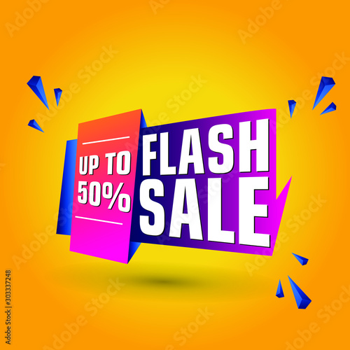Flash Sale Design for business. Discount Banner Promotion Template. Flash Sale banner template design vector