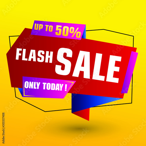 Flash Sale Design for business. Discount Banner Promotion Template. Flash Sale banner template design vector