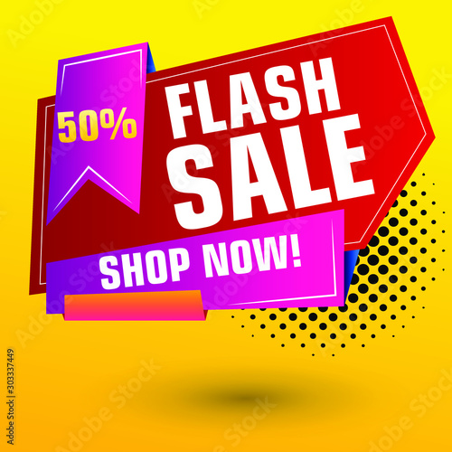 Flash Sale Design for business. Discount Banner Promotion Template. Flash Sale banner template design vector