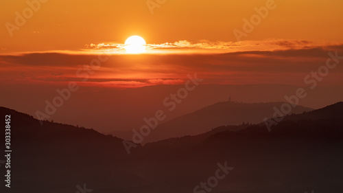 Sunset over the vosges