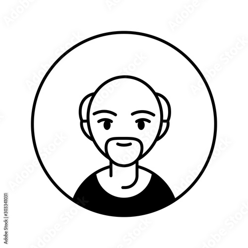 senior man grandpa , person block line