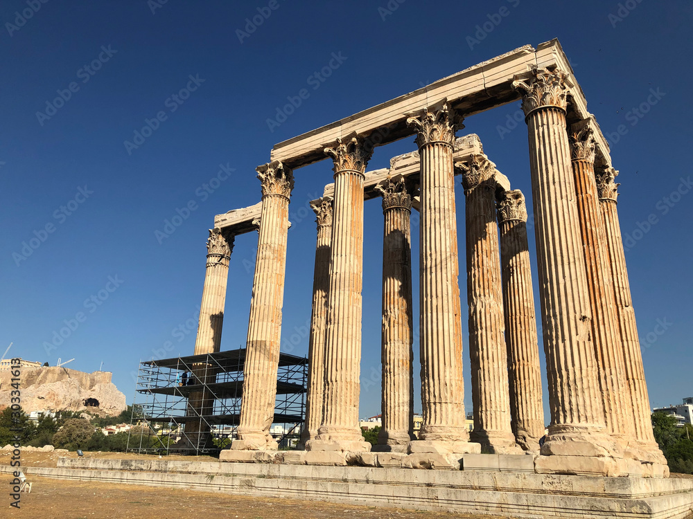 Columns of destroyed Temple of Olympian Zeus, Athens, Greece