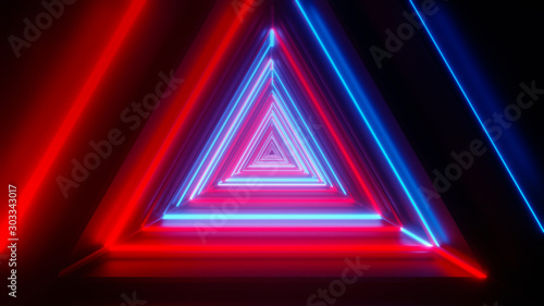 Abstract Triangle VJ Colorful Tunnel