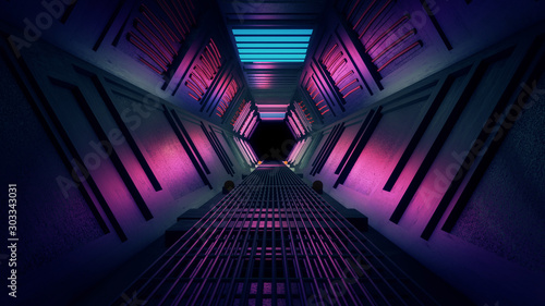 Abstract 3d Tunnel Hole Render