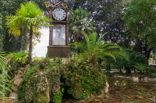 hydrochronometer in the public park Pincian Hill, Villa Borghese gardens, Rome, Italy photo