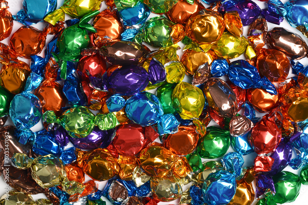 Фотография wrapped christmas chocolate candy background