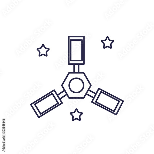 universe space satellite line style icon