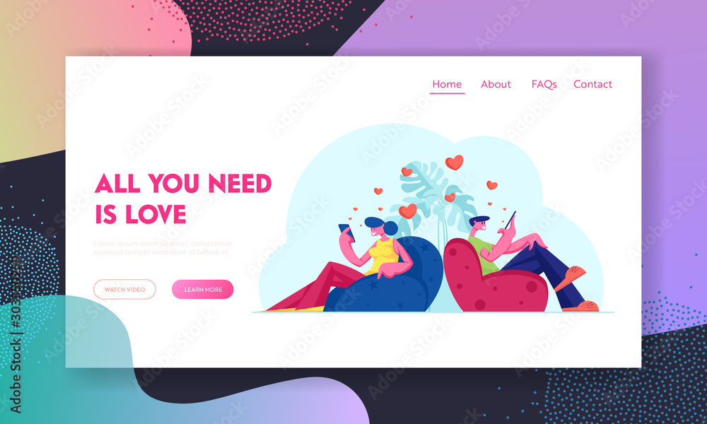 Fotografie Virtual Relations and Love Website Landing Page