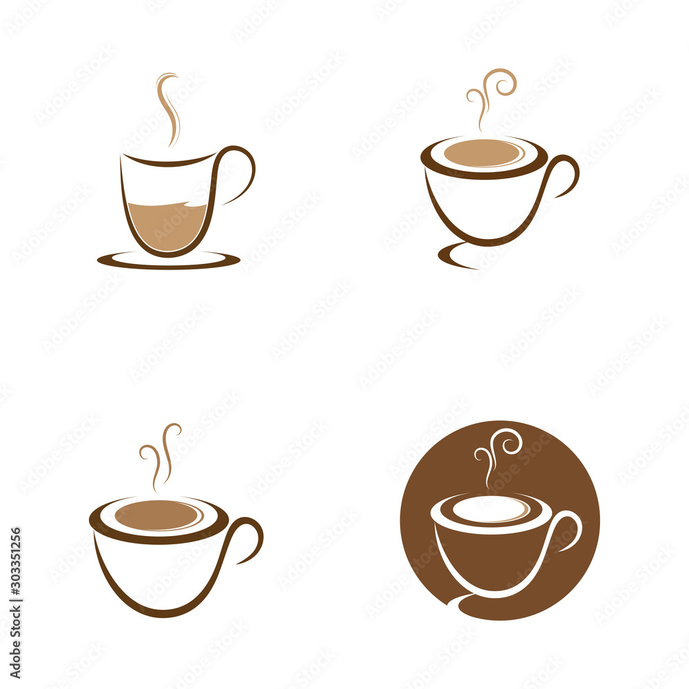 Set of Coffee cup Logo Template vector icon Set of Coffee cup Logo Template vector icon