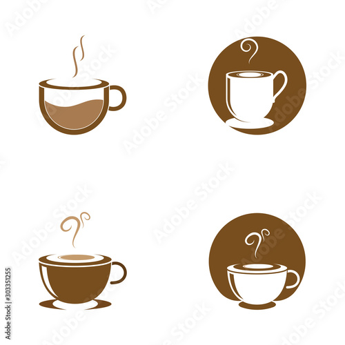 Set of Coffee cup Logo Template vector icon