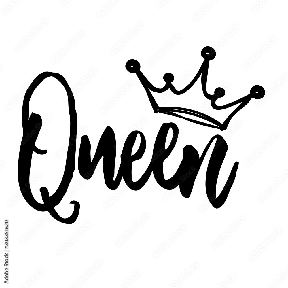Queen vector design. Crown clipart. Isolated on transparent background
