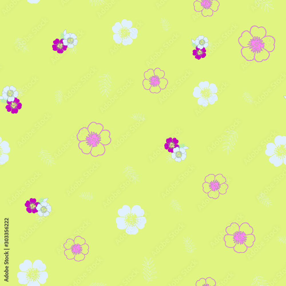 Vector illustration use for decorations, textiles and decorative paper. Seamless pattern with flowers.