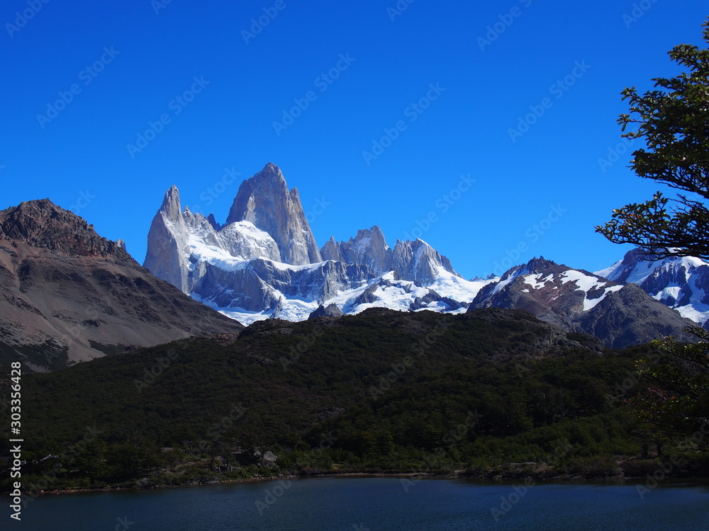 Wonderful view of Mount Fitz Roy, Los Glaciares National Park near El Chalten, Patagonia, Argentina