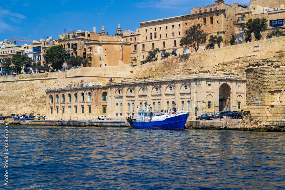 The Old Fish Market called the Pixkerija on the shore of  the Grand Harbour in Valletta, Malta.