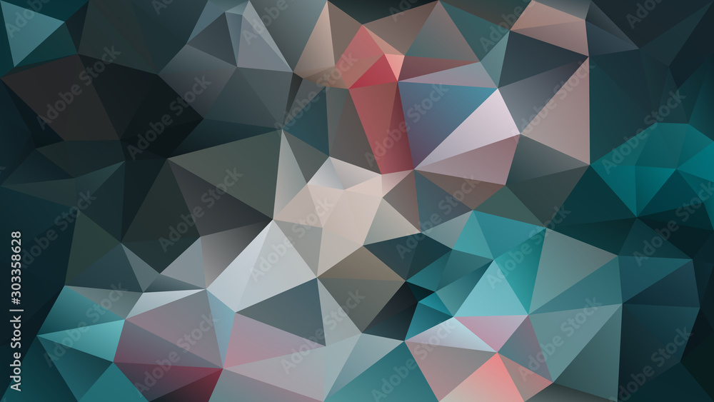 Obraz premium vector abstract irregular polygon background - triangle low poly pattern - color teal blue turquoise gray orange