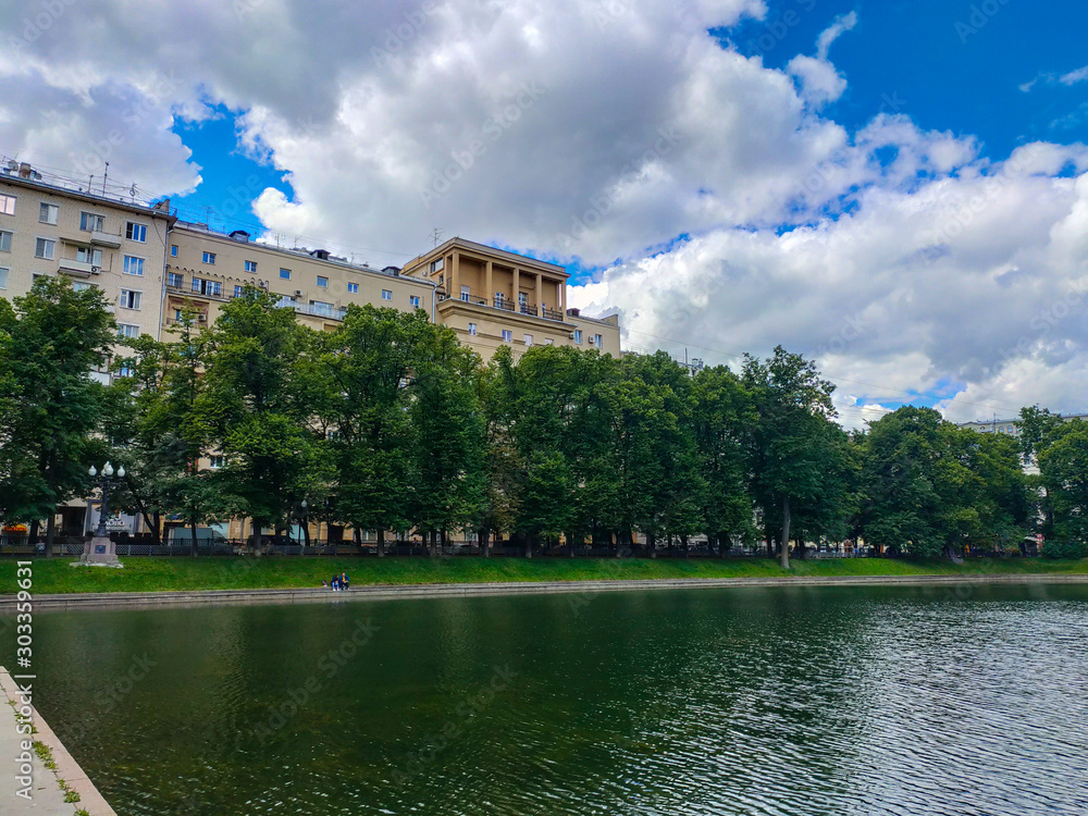 View to the Patriarch pond in Moscow, Russia View to the Patriarch pond in Moscow, Russia