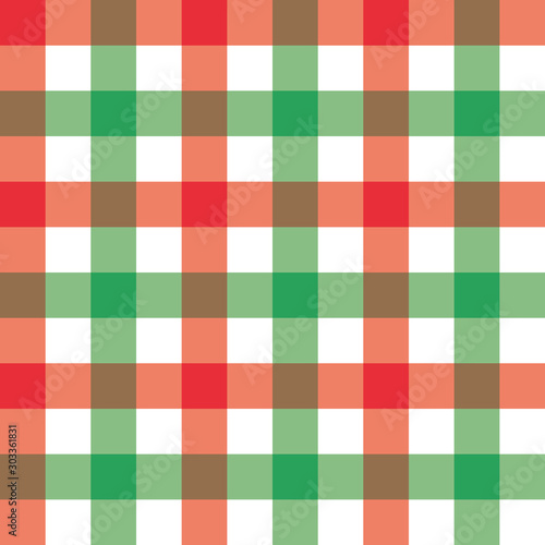 checkered background of stripes in white, red and green