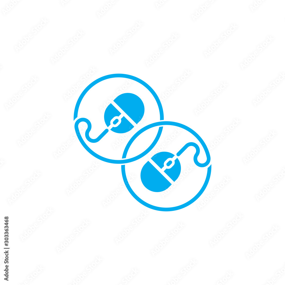 linked pc mouse cable symbol logo vector linked pc mouse cable symbol logo vector