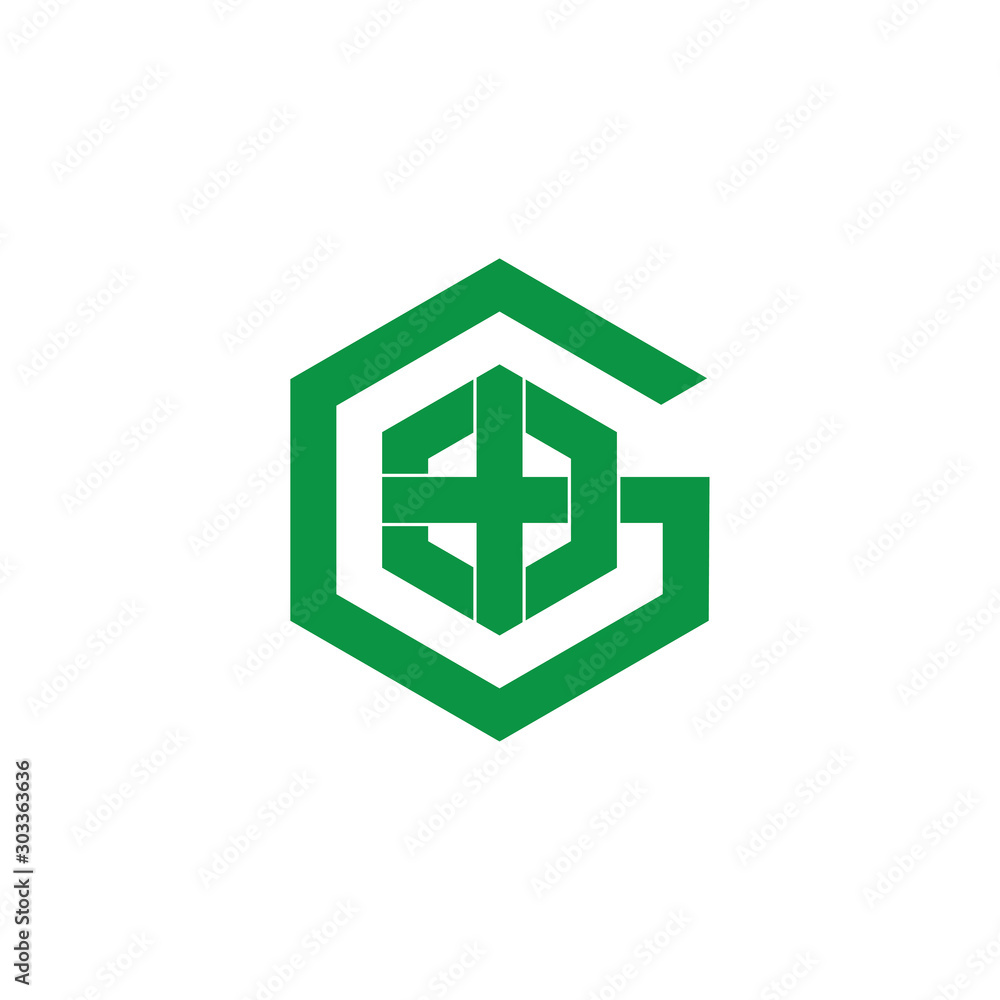 letter g plus medical home logo vector letter g plus medical home logo vector