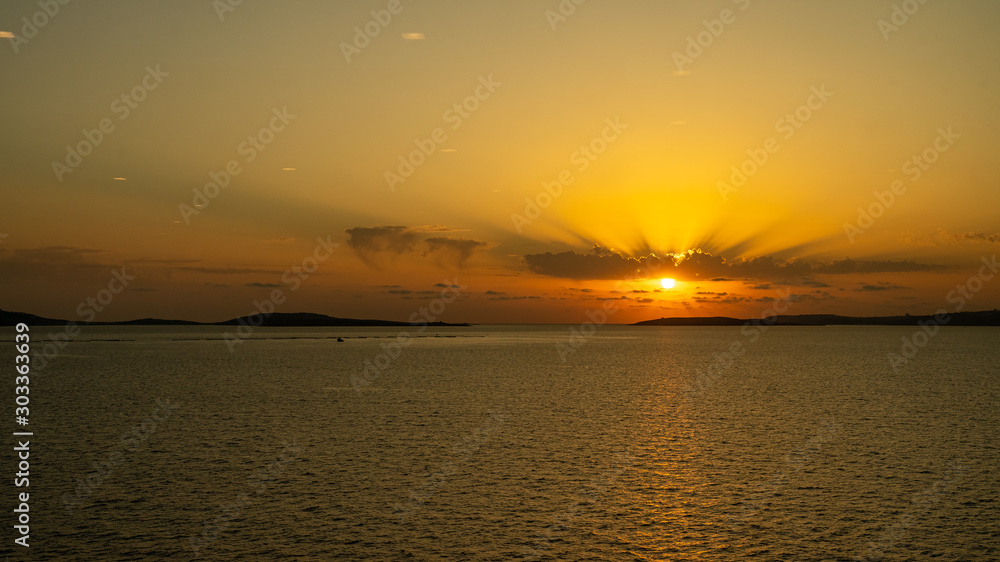 Fototapeta premium sunset at malta in the mediterranean sea