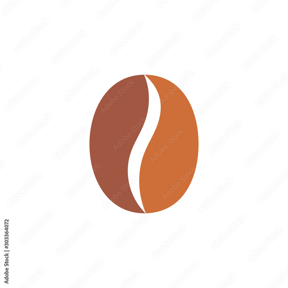 simple curves coffee bean symbol logo vector simple curves coffee bean symbol logo vector