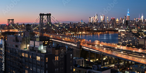 Williamsburg bridge and Midtown Manhattan skyline. © quietbits