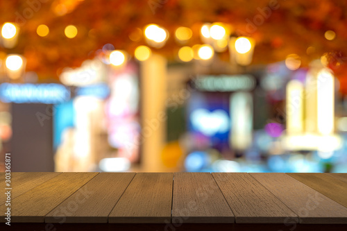 wooden  shelves with view blurred backdrop.you can used for display products. or add your own text on space.