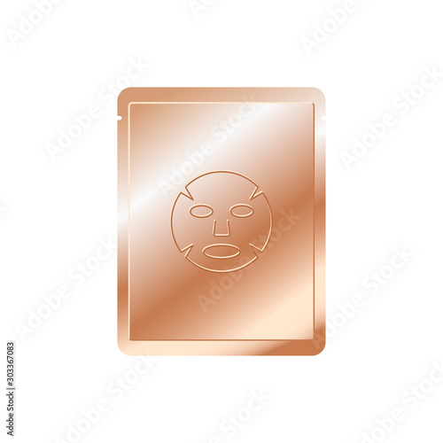 Facial sheet mask gold realistic mockup