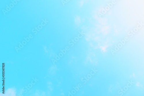 Beautiful bright blue sky and white clouds for cute background wallpaper and decoration