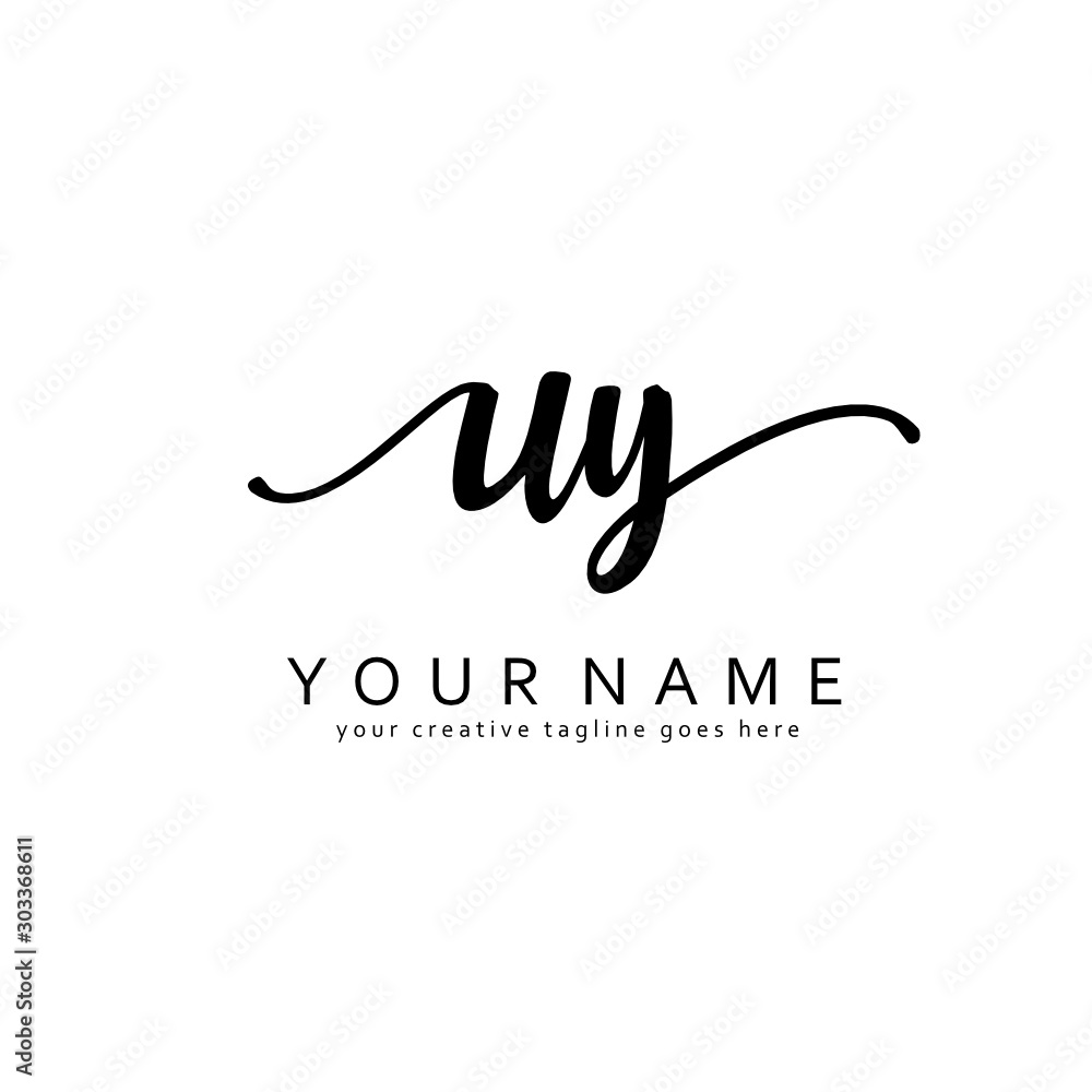 Handwriting U Y UY initial logo template vector Handwriting U Y UY initial logo template vector