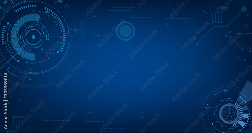 Obraz premium digital business , vector tech circle and technology background.