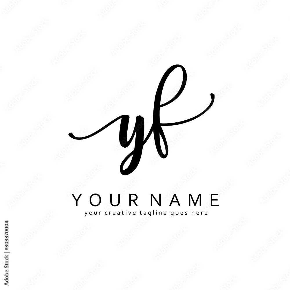 Handwriting Y F YF initial logo template vector Handwriting Y F YF initial logo template vector