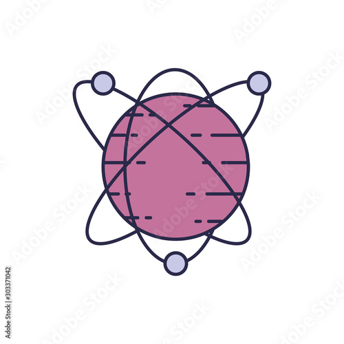 universe planet with orbits fill style icon
