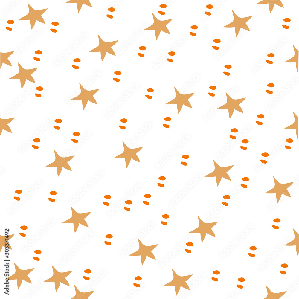 Seamless Pattern With Colorful Stars on white. Scandinavian Style