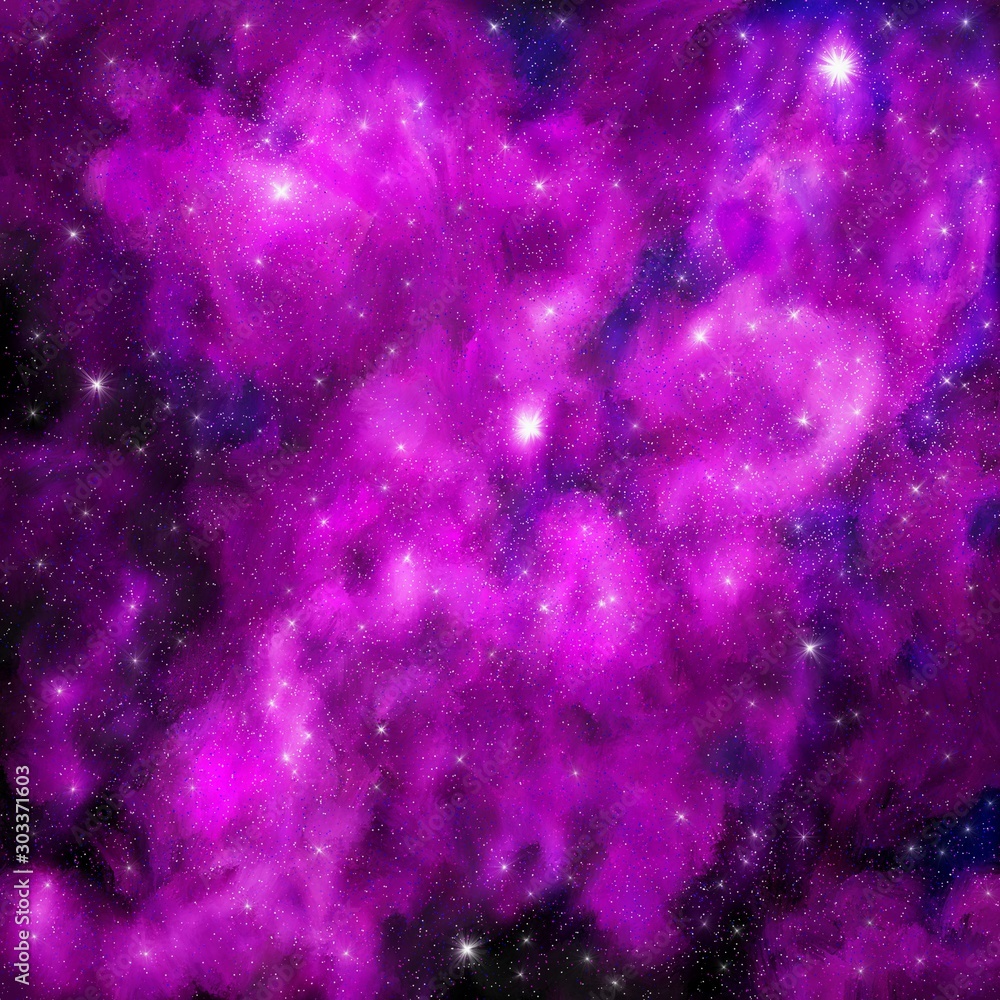 Purple Blue Starry Night Sky Galaxy Background Stock Illustration ...