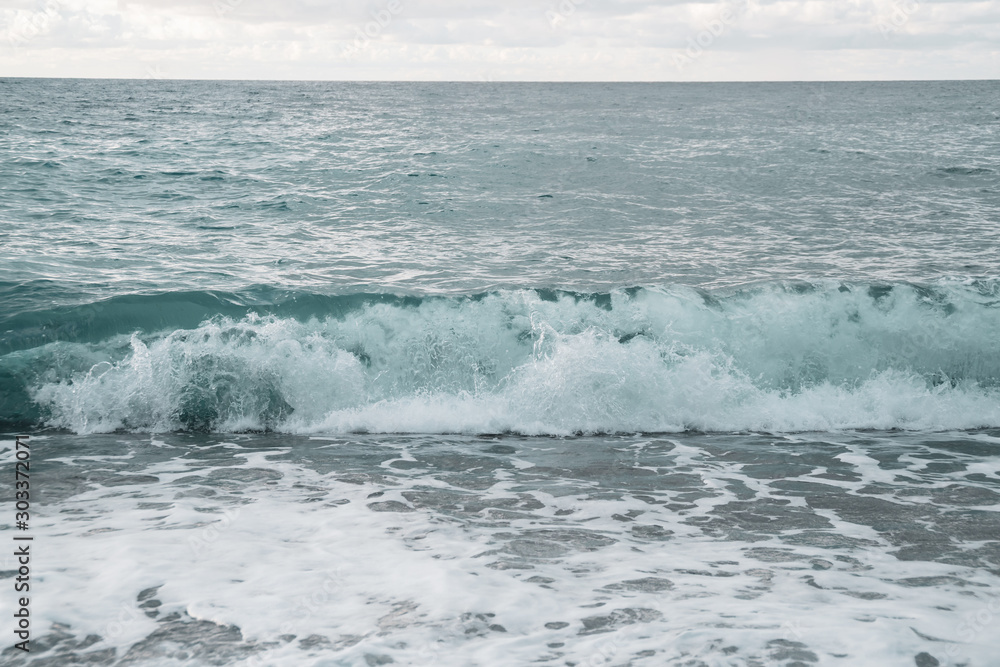 Beautiful Sea Splashing Wave on the Beach. Seascape. Beautiful Sea Splashing Wave on the Beach. Seascape.