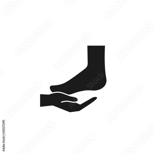 foot massage spa silhouette style icon