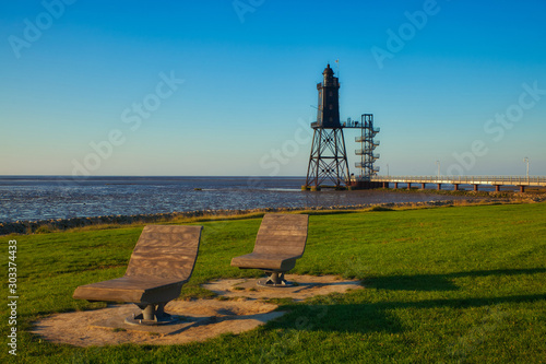 deckchairs in front of Obereversand photo