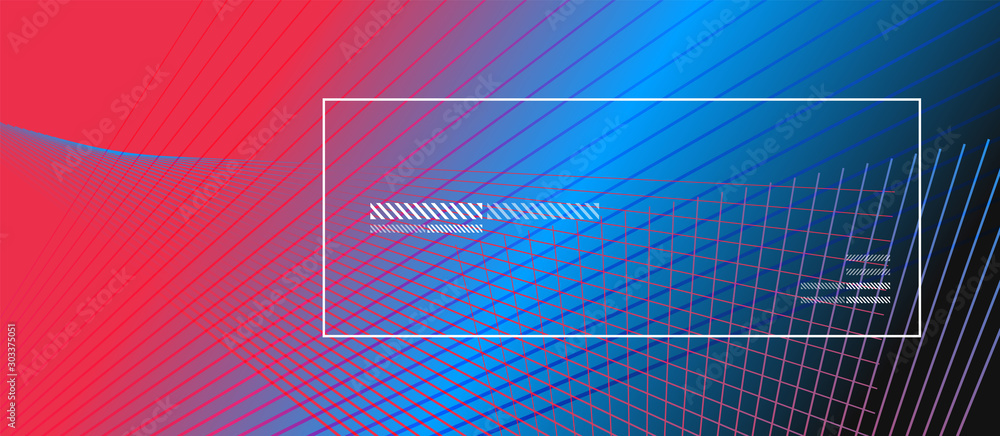 Obraz premium Wave lines with blend effect on fluid gradient, abstract background colorful liquid poster. Vector Illustration For Wallpaper, Banner, Background, Card, Book Illustration, landing page