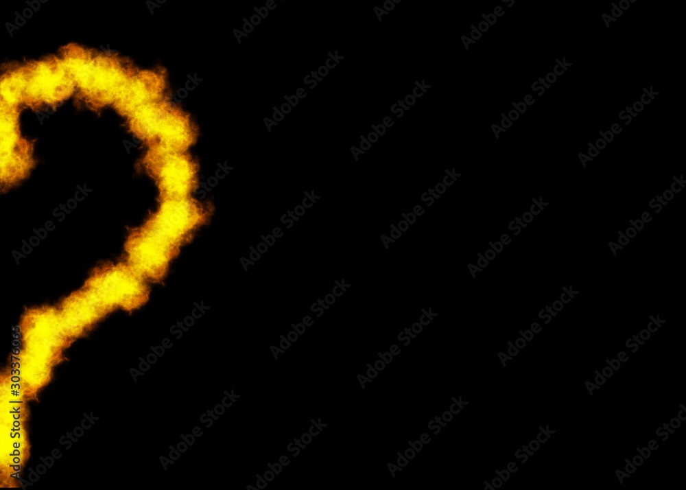 Right side of the hearth from flames on black background Right side of the hearth from flames on black background