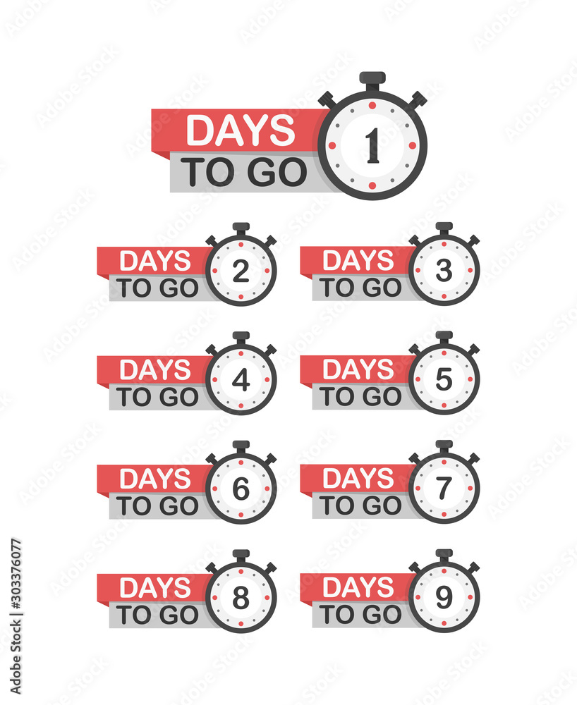 1,2,3,4,5,6,7,8,9,day to go, promotion icon, best deal symbol 1,2,3,4,5,6,7,8,9,day to go, promotion icon, best deal symbol