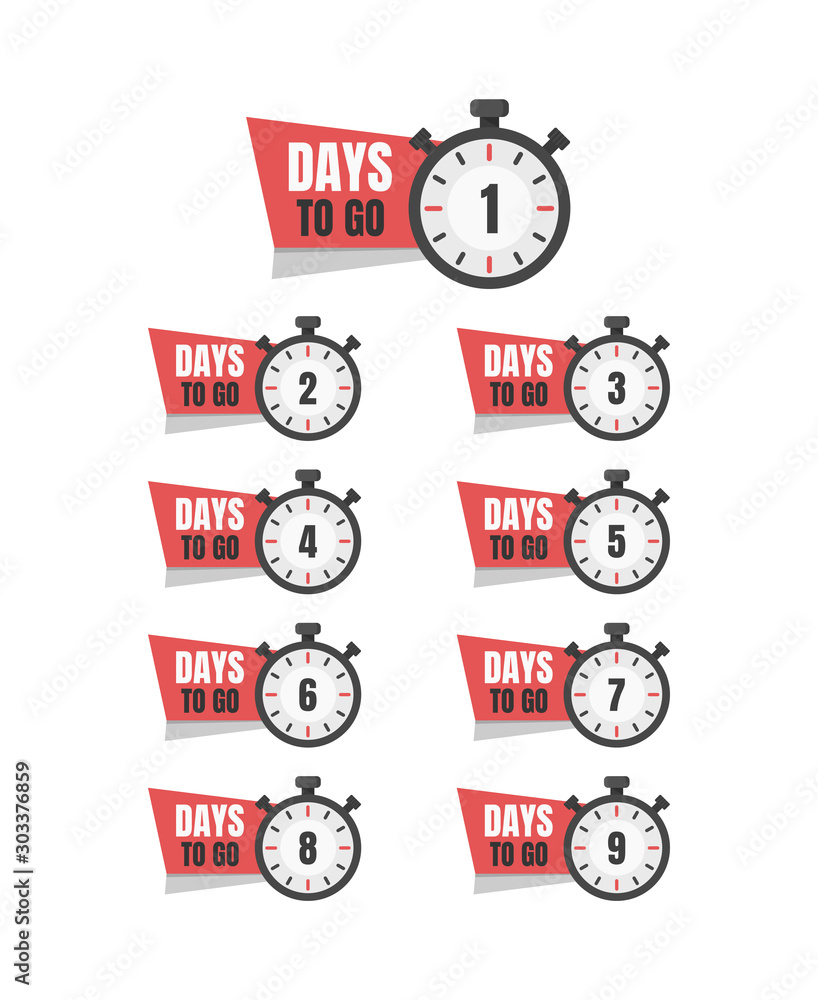 Φωτογραφία 1,2,3,4,5,6,7,8,9,day to go, promotion icon, best deal symbol
