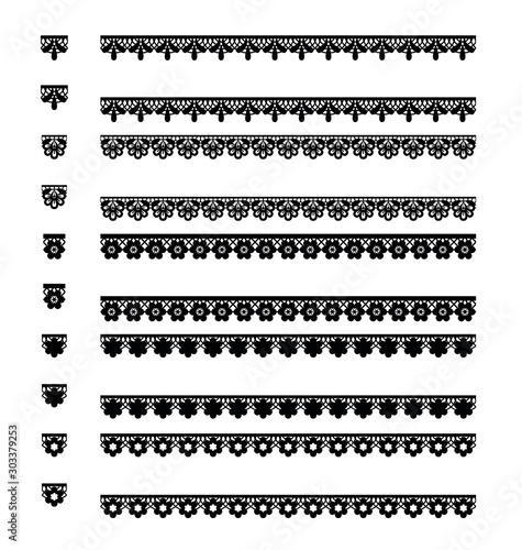 Lace trim border fashion brush